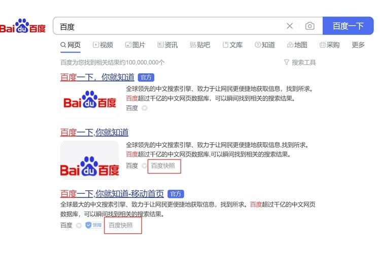 百度网页快照介绍插图