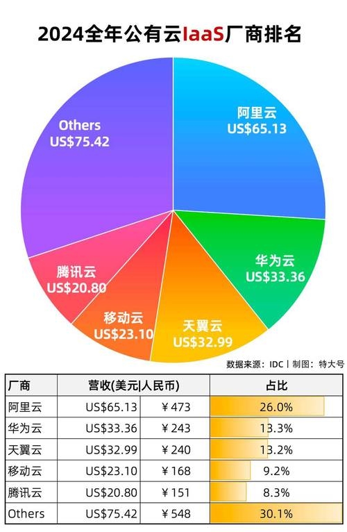IDC公有云服务市场排名及分析插图