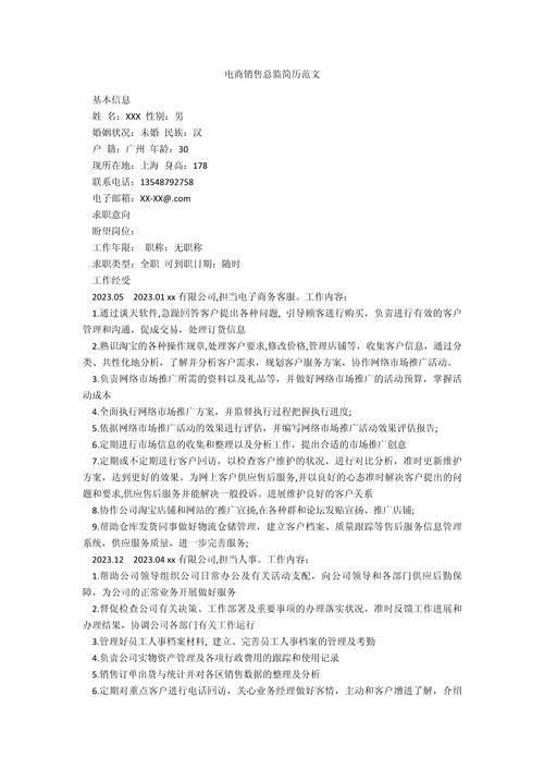 电商总监个人简介插图